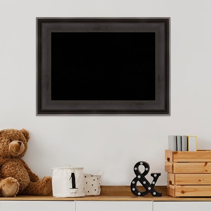 Amanti Art Black Cork Board for Wall, 16x22 Vision Board with Black Wood Frame, Small Corkboard Office Decor for Home Organization, Casual Corkboard Pinboard to Display Items for Home Organization in-DeskLoop Office