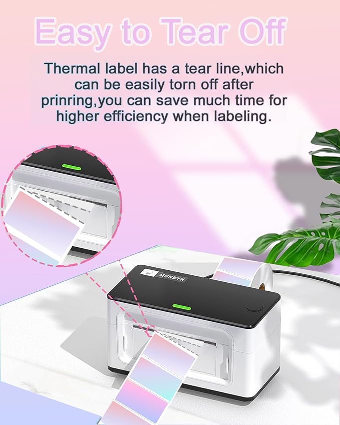 2.25 x 1.25 Thermal Labels, Self-Adhesive Address Shipping Barcode Thermal Stickers,Thermal Printer Labels Compatible with Rollo & Zebra & MUNBYN, 800 Labels for Printer, Fantasy Purple-DeskLoop Office