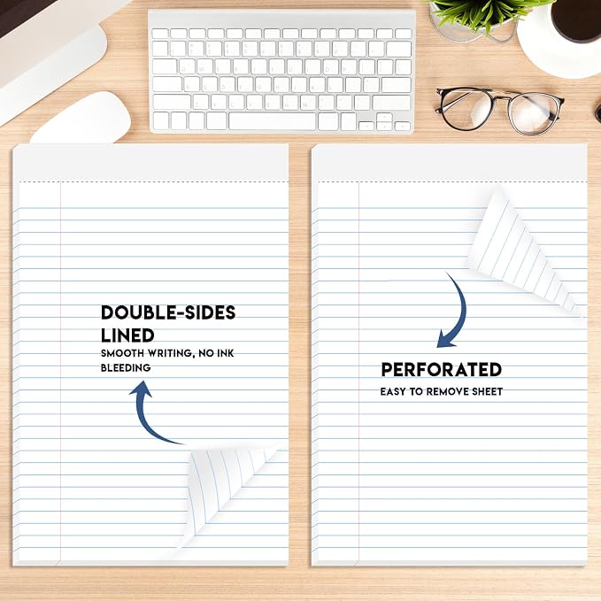 Note Pads 5.5 x 8.5 Small Legal Pads Wide Ruled Lined Writing Note Pads - Image 3