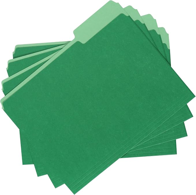 Amazon Basics File Folders for Organization, Letter Size, 1/3 Cut Tab, Bright - Image 4