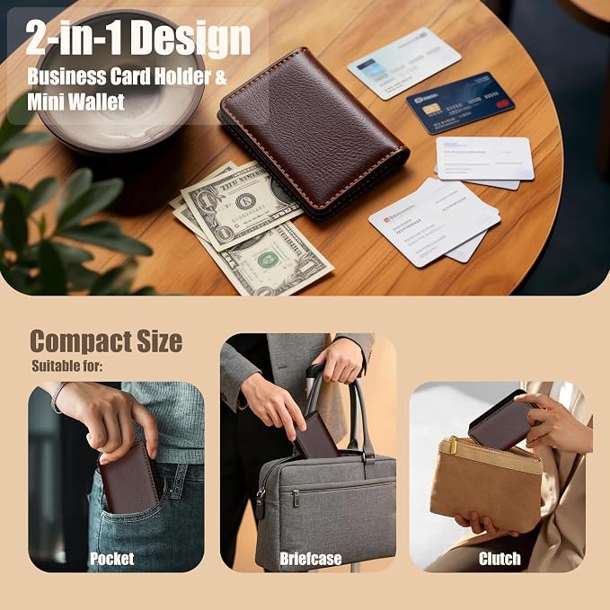 Business Card Holder PU Leather - Image 6