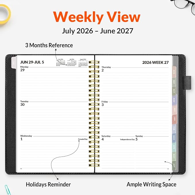 SUNEE 2026-2027 Weekly & Monthly Planner 6.4"x8.5" - Image 3