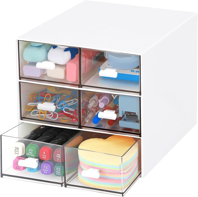 Desk Organizer with 5 Drawers, Rectangular Office Stationery Supplies Desktop by LETURE