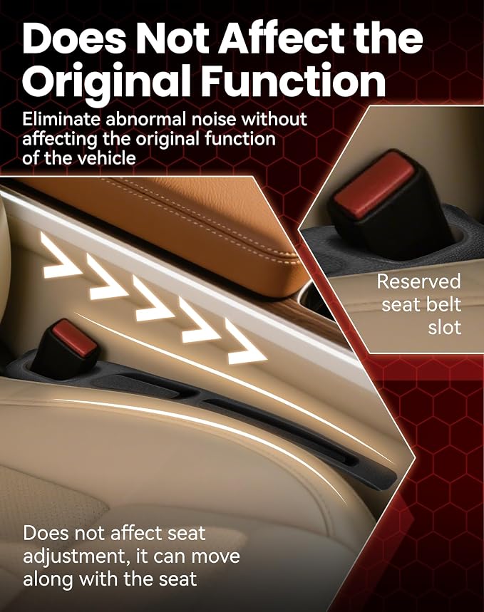 Seat Gap Filler with Storage, Universal Seat-Gap Filler, Double-Slot Organizer - Image 5