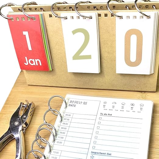 2 Pack Single Hole Punch with 20 Pcs Binder Rings, 1/4 Inch One Hole Paper - Image 7