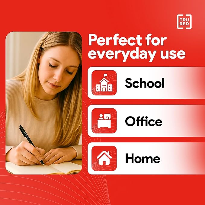 TRU RED Retractable Gel Pens, Fine Point 0.5mm, 12 Pack – Quick‑Dry Pens - Image 7