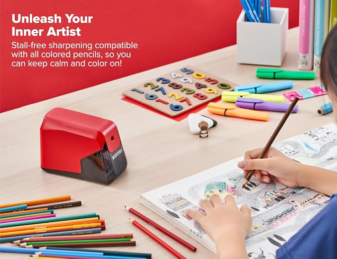 Bostitch Office Battery Pencil Sharpener, 4X Longer Cutter Life, Tip Saver - Image 4