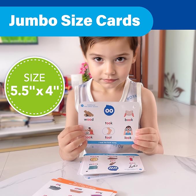 Phonics Flash Cards, 76 Cards 24 Principles, Learn to Read Phonics Games | CVC - Image 4