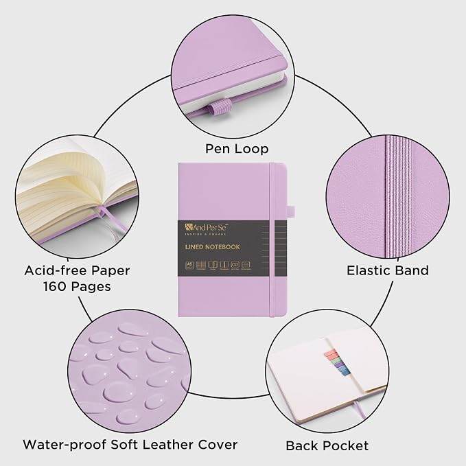 &And Per Se Lined Notebooks 3-Pack Gift Set, A5 Hardcover Journals, 160 Pages - Image 4