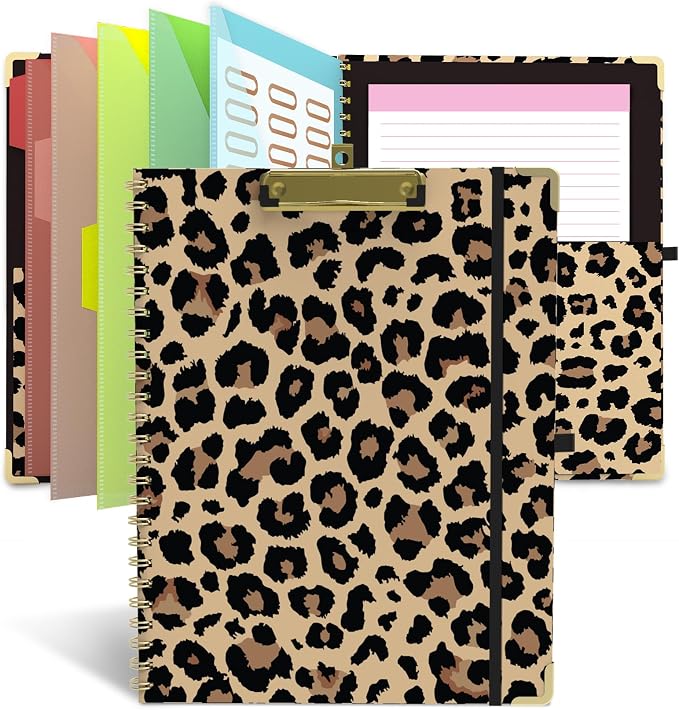 Foldable Clipboard Folio with Storage, 5 Plastic Folders with 10 Pockets by gimicooky