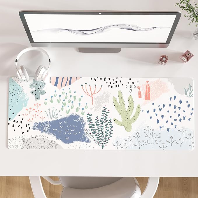 Colorful Star Large Mouse Pad, Waterproof PU Leather Abstract Desk Mat by ColorfulStar