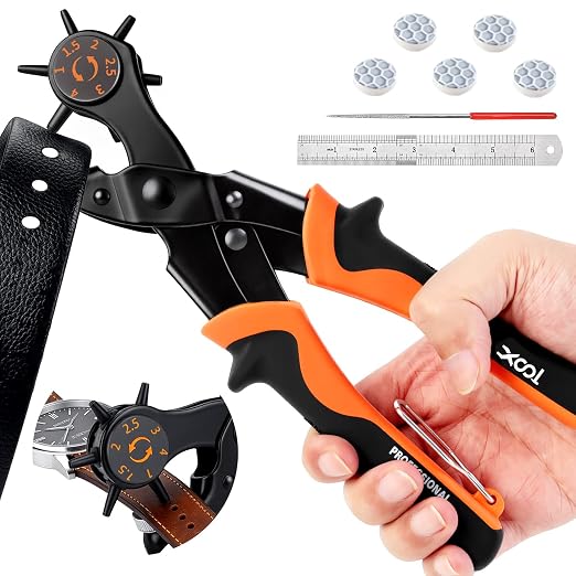 XOOL Small Hole Leather Hole Puncher, Precision Watch Punch Tool Set by XOOL