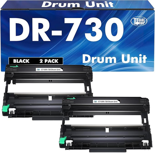 DR730 DR-730 Drum Unit 2-Pack Compatible Replacement for Brother Drum DR730 DR-730 DR 730 for MFC-L2710DW MFC-L2750DW HL-L2395DW HL-L2370DW DCP-L2550DW MFC-L2750DWXL Printer (Black，Not Toner)-DeskLoop Office