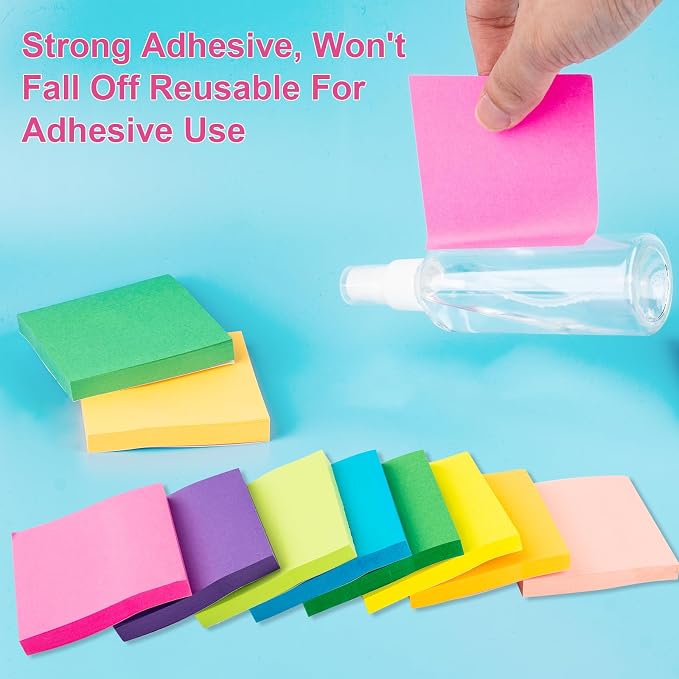 Sticky Notes 3x3 Inch, 8 Pads, 800 Sheets, 8 Bright Colors Sticky Note Pad - Image 4