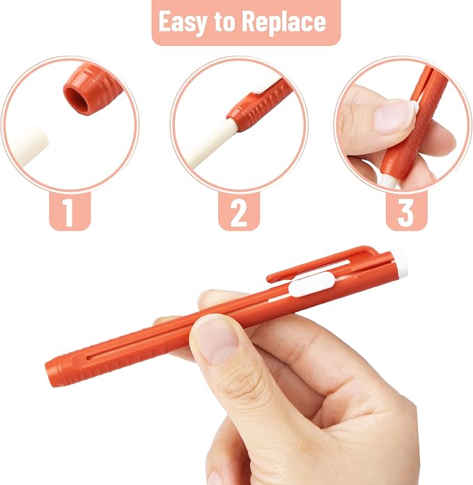 Mr. Pen- Retractable Mechanical Eraser Pens, 6 Pack, Coral Colors | Latex-Free - Image 5