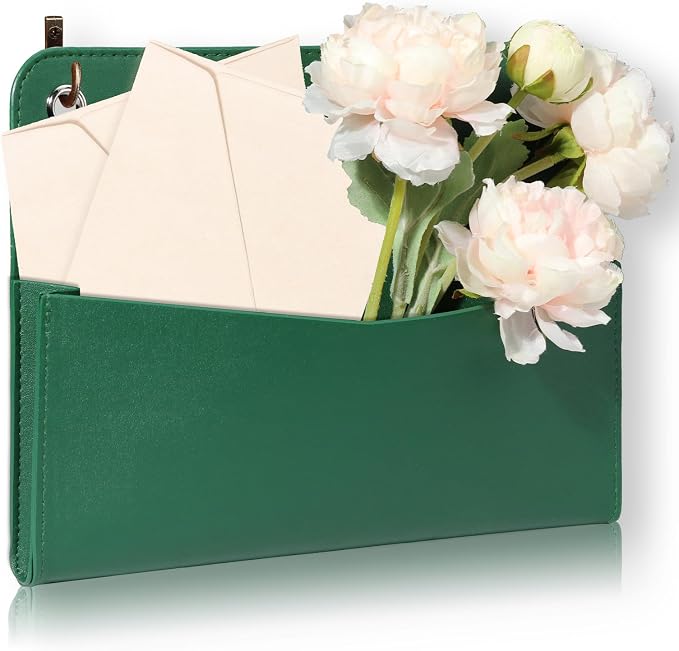Wall Mount Green Faux Leather PU Leather Mail Holder Letter Holder Stylish Wall by Unknown
