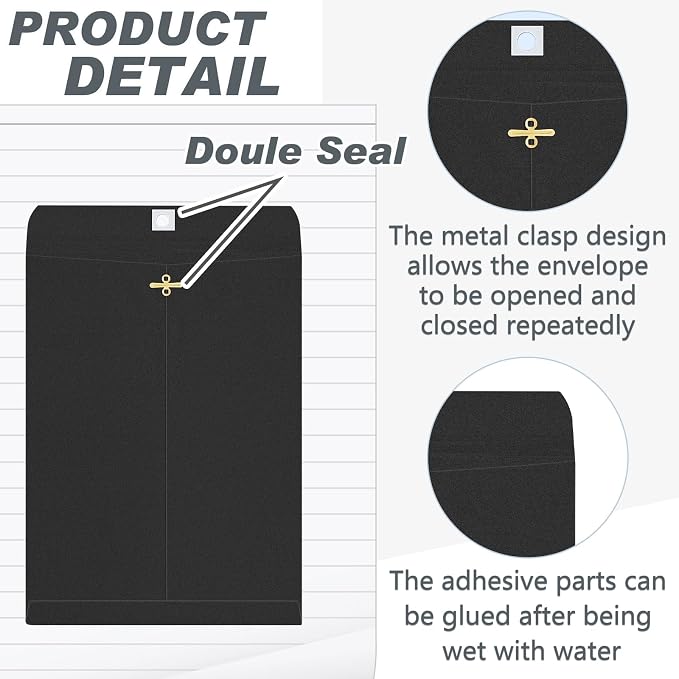 Geyee 20 Pcs 9 x 12 Inch Clasp Envelopes Letter Size Mailing Envelopes - Image 4