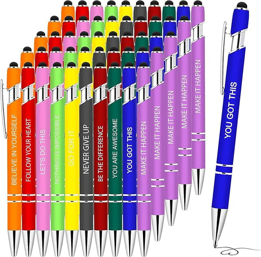 Greengines 50 Pieces Inspirational Pens, Motivational Ballpoint Pen by Greengines