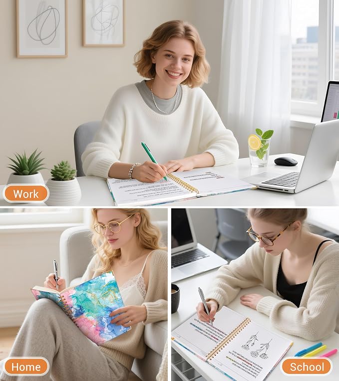 Lined Spiral Notebook Journal for Women, 150 Pages Cute Notebooks 5.75” x 8.38” - Image 7