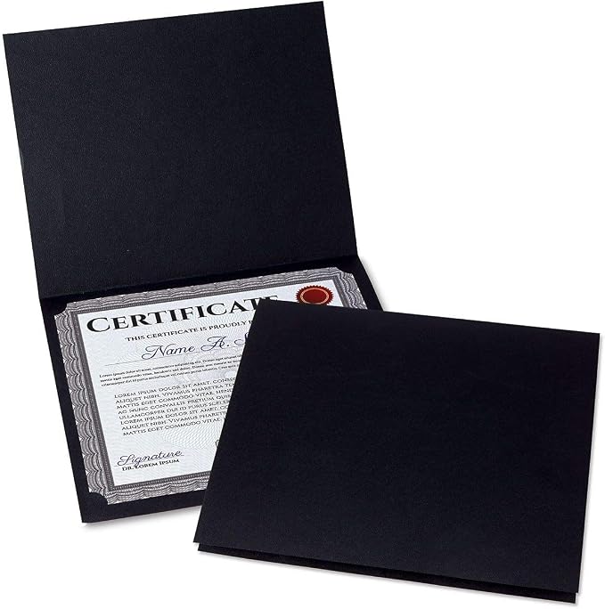 Plain Black Certificate Folders by Fine+Stationery
