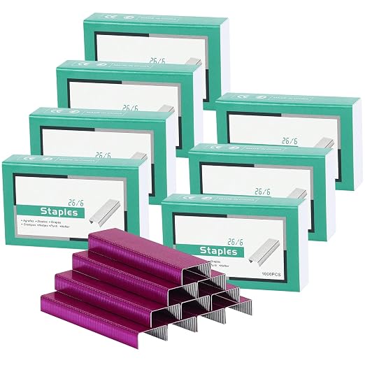 MultiBey 7 Pack Rose Red 26/6 Staples by MultiBey