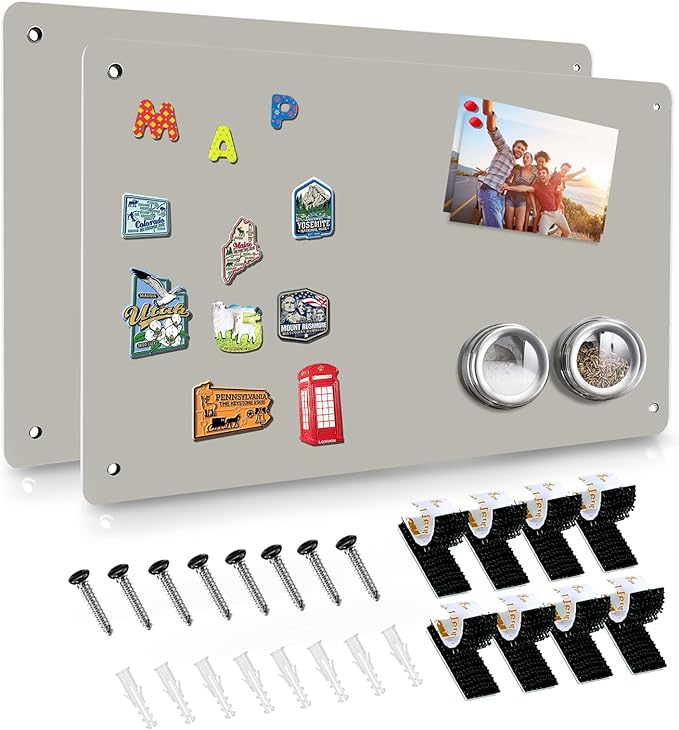 2Pack Magnetic Board, 17.5" x 11.4" Magnet Bulletin Board to Display Magnetic by HYHOSHI