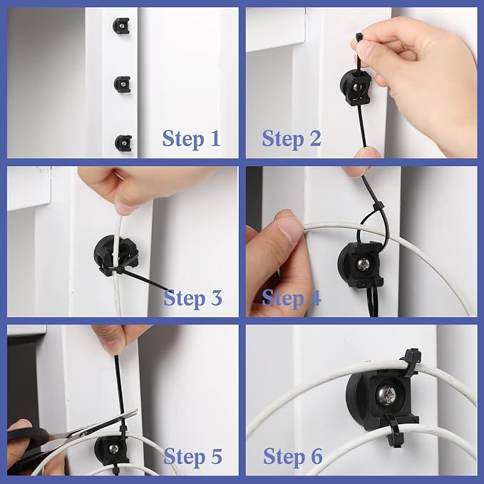 Yookeer 150 Pcs Magnetic Zip Tie Mount Base Black Magnetic Cable Clips Wire - Image 6