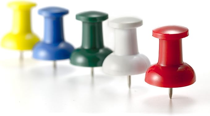 Officemate Giant Push Pins, 1.5" | Assorted Colors | 2 Tubs of 12 - Image 2