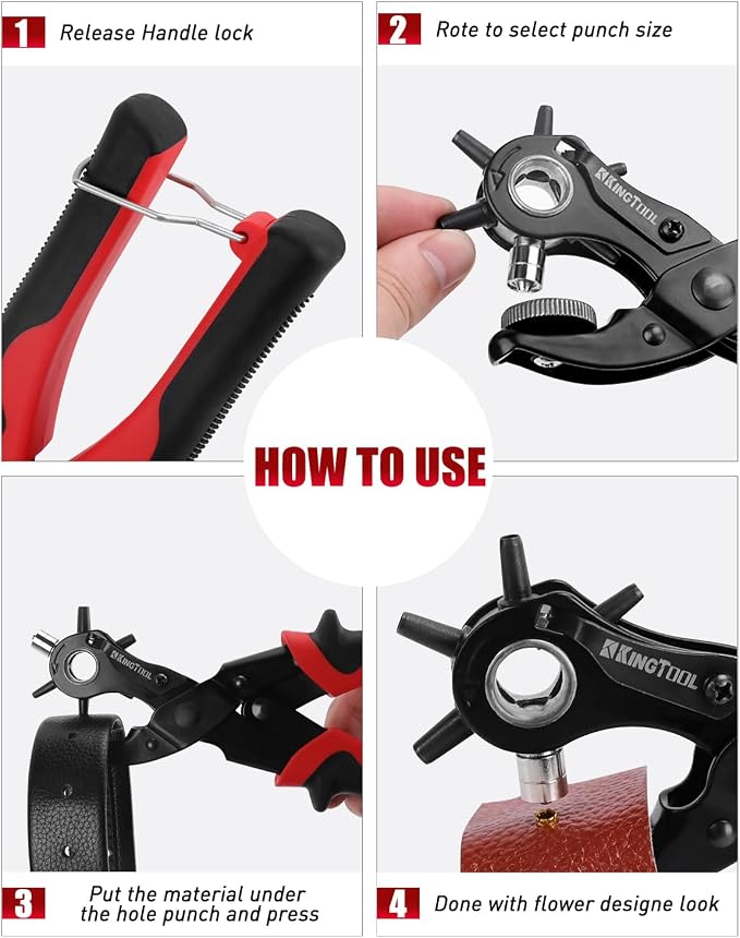KingTool 2 in 1 Professional Leather Hole Punch - Image 4