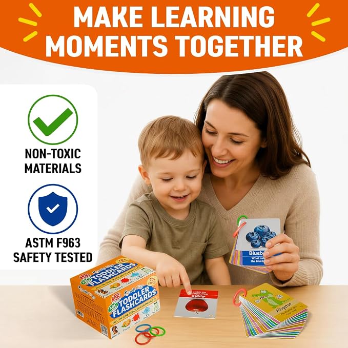 STUDYKEY ABC Flash Cards for Toddlers 1-3–First Words, Alphabet Flashcards - Image 4