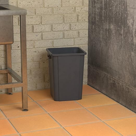 19 Gallon Grey Square Commercial Trash Can-DeskLoop Office