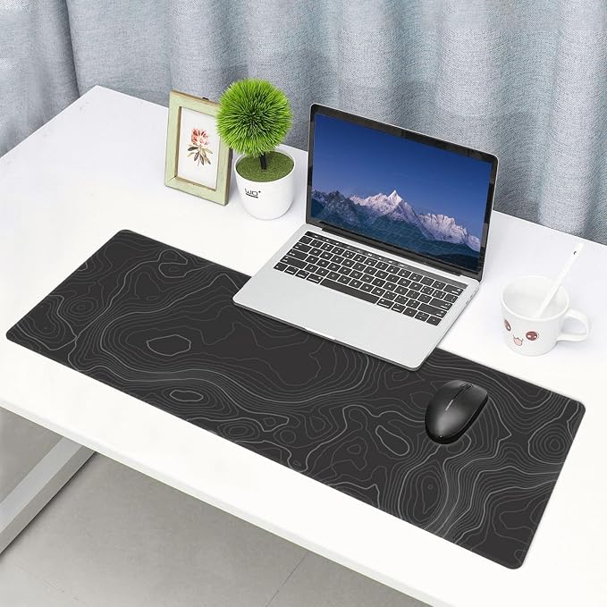 Topographic Contour Extended Big Mouse Pad Large, Gaming Mouse Pad Desk Pad - Image 6
