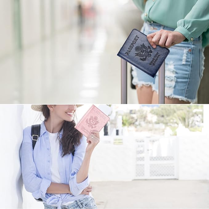 Eoehro Passport Holder for Travel Essentials-2Pack, Passport Wallet Cover Case - Image 6