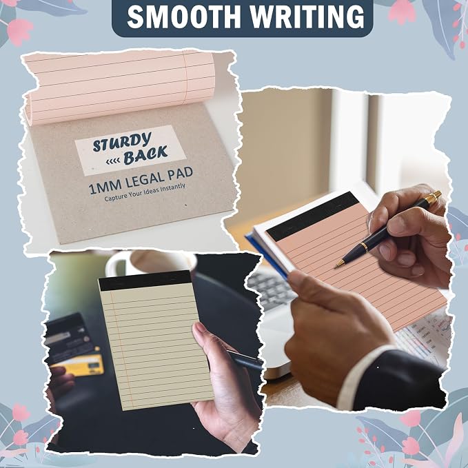12 PCS 4 x 6 inch Small Legal Pad College Ruled Lined Boho Colored Note Pads - Image 4