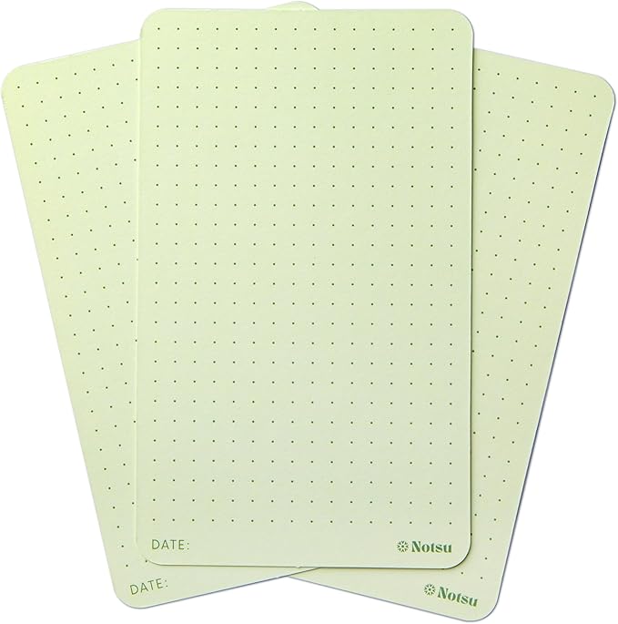 Notsu Dotted Colored Note Cards 3x5 inch, 40 ct | Green Bullet Dot Grid by Notsu