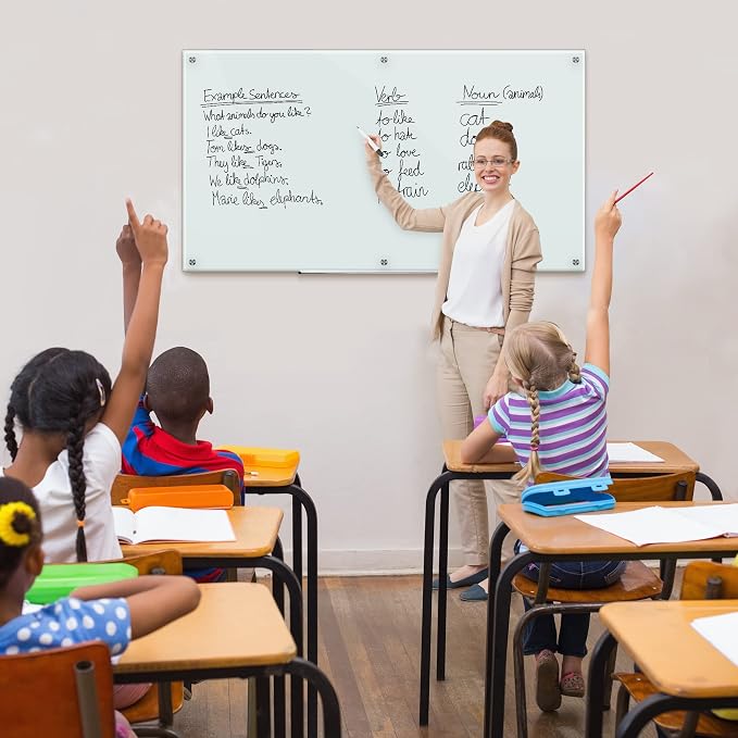 Amazon Basics Glass Dry-Erase Board, Magnetic Frameless Whiteboard, 96W" x 48H" - Image 8