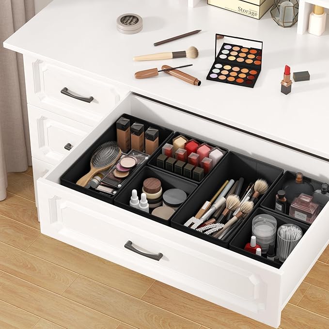 DIMJ Drawer Organizer Clothes Storage - 24 Pack Baby Dresser Organizer for Nursery, Small Fabric Closet Drawer Organizer Bins for Underwears Socks, Foldable Storage Dividers Organization for Bedroom-DeskLoop Office