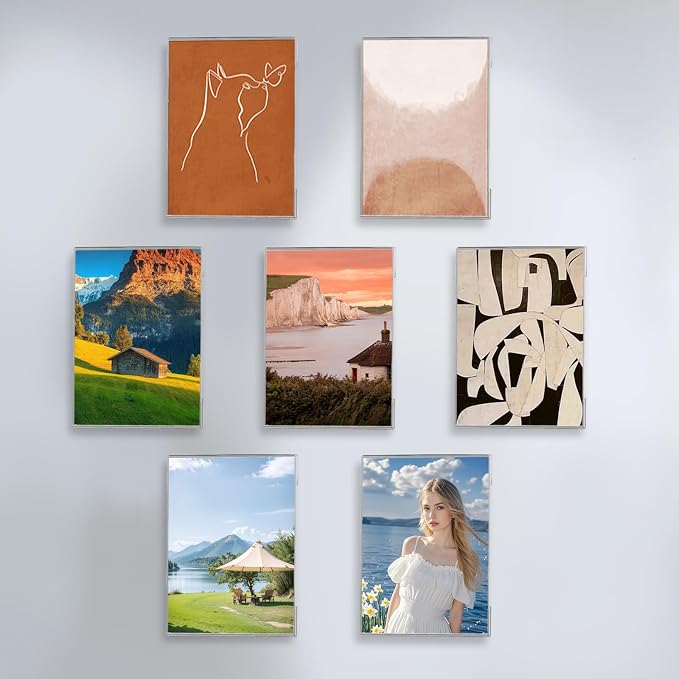 12 Pcs Acrylic Sign Holder 8.5 x 11, Vertical Wall Mount Sign Holders - Image 7
