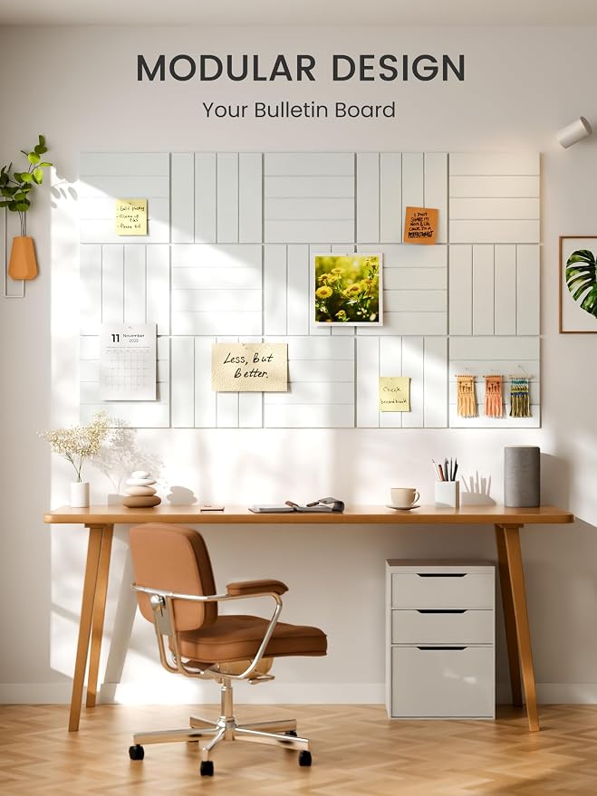 Bumusty Large Cork Board Alternative-48 x 36" Felt Bulletin Board Tiles - Image 6