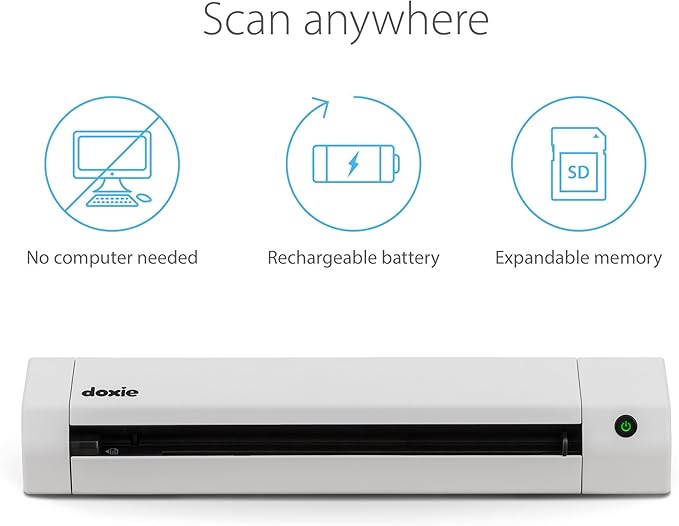 Doxie Go SE - The Intuitive Portable Document Scanner with Rechargeable Battery and Easy Software for Home, Office, or Work from Home-DeskLoop Office