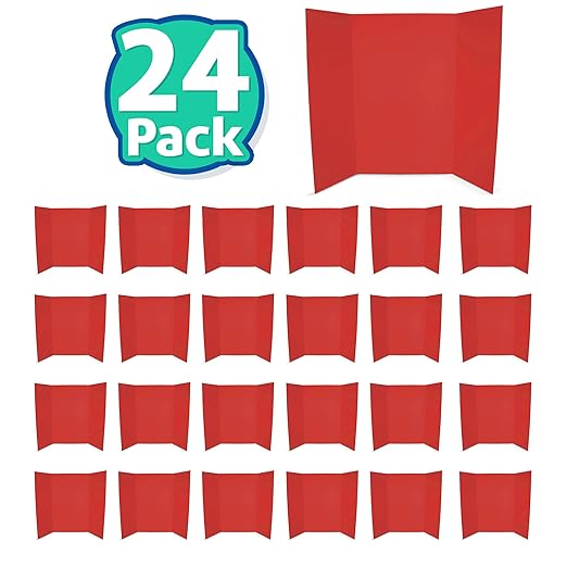 Flipside Products 36” x 48” Foam Project Boards for Presentations, Science Fair, School Projects, Event Displays and Trifold Picture Board - Red - 24 Pack-DeskLoop Office