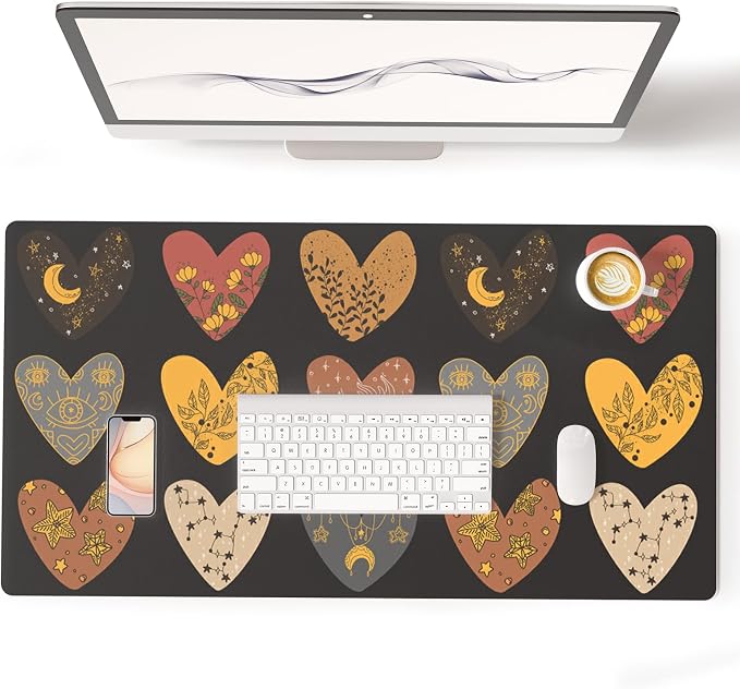 Colorful Star Magic Heart Leather Mouse Pad, Large Pad by ColorfulStar