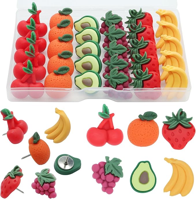 Fruit Theme Decorative Push Pins by Keepsweat