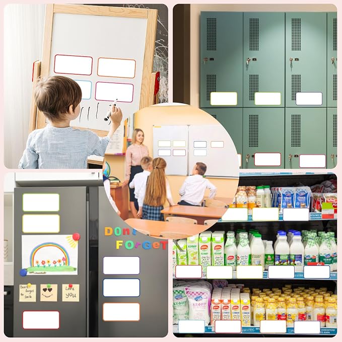32 Pcs Dry Erase Magnetic Labels Border, 4.2" x 2.1" 8 Colors | Reusable - Image 7