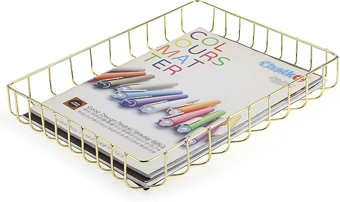 BTSKY Multipurpose A4 File Tray Wire Desk Tray Organizer Elegant Letter Size by BTSKY