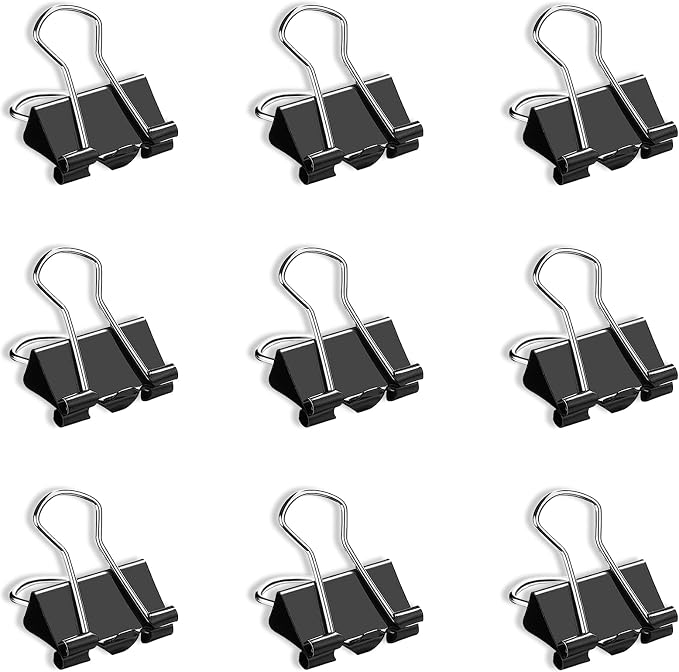 130 PCS Small Binder Clips, 3/4 inch, Paper Clamps, Binderclips, Office Supplies by DANRONG
