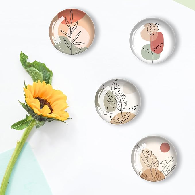 Art Line Flower Refrigerator Magnets 12Pcs Glass Strong Magnetic Refrigerator Magnet Fridge Sticker,Crystal Fridge Magnets Decoration for Crafts,Strong Fridge Magnets for Kitchen, School-DeskLoop Office
