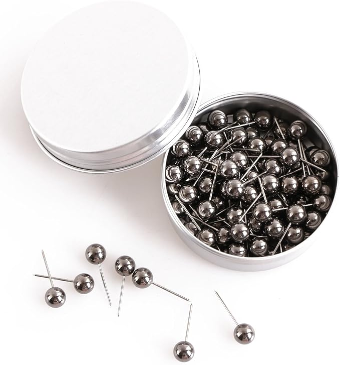 Tupalizy 100PCS 1/4 Inch Small Round Head Map Tacks Pins - Image 5