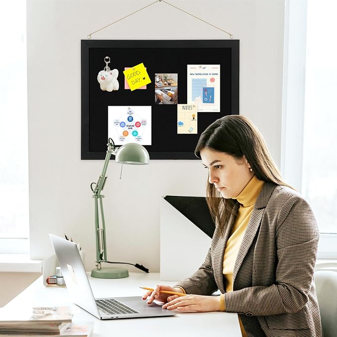 2-Pack Double-Sided Wood Framed Cork Board - Image 8