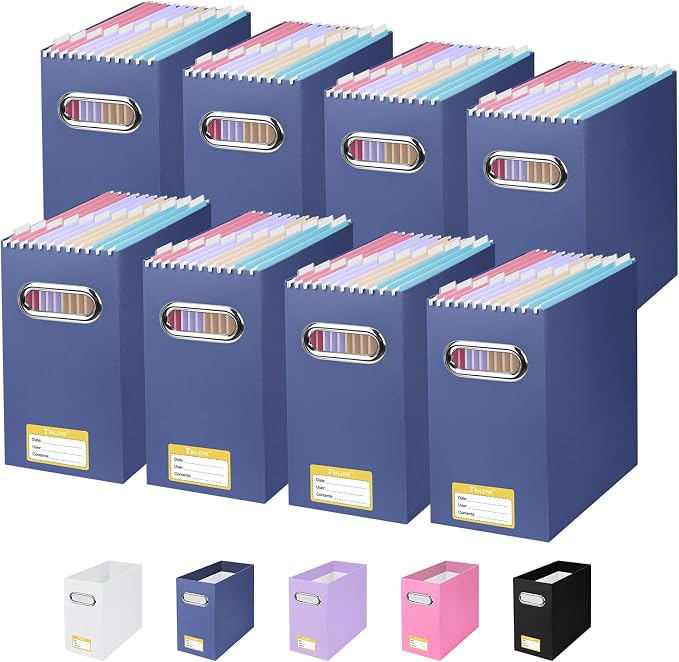 BALEINE File Organizer Box, Cardboard File Folder Organizer by BALEINE